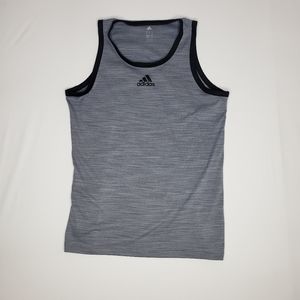 Mens grey and black Adidas tank top